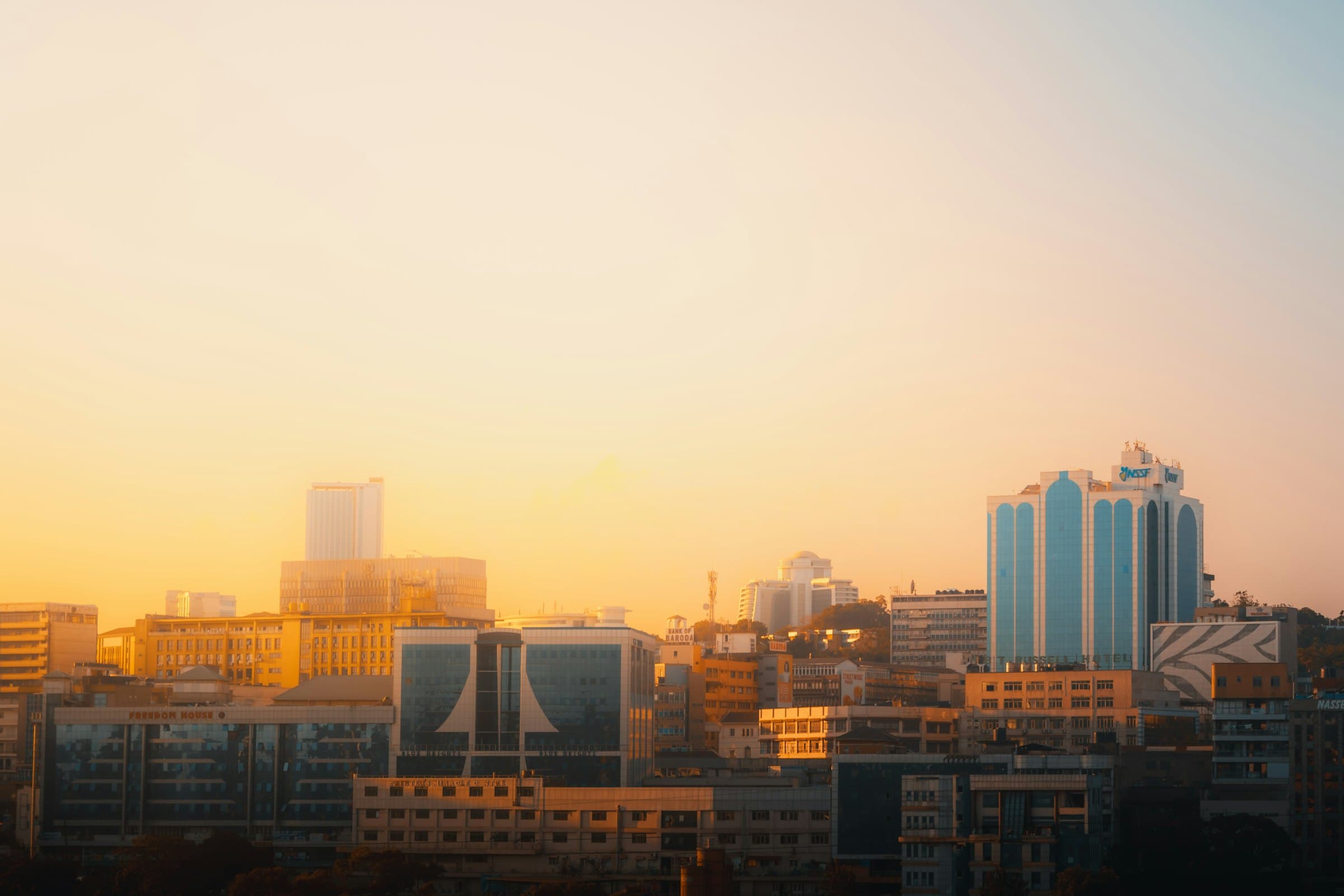 The Kampala skyline at dusk